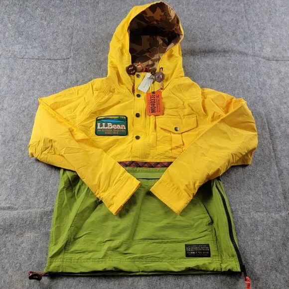 LL Bean x Todd Snyder Anorak 1/2 Zip Pullover Jacket size XS Yellow Green NWT